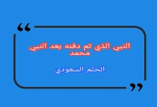 النبي الذي تم دفنه بعد النبي محمد