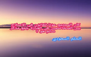 كان المجتمع عونا للقانون في الاصلاح بين المتخاصمين في العبارة جمع مذكر سالم هو