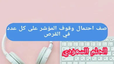 صف احتمال وقوف المؤشر على كل عدد في القرص ذي المؤشر الدوار