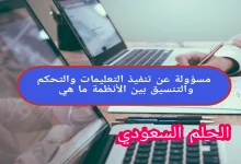 مسؤولة عن تنفيذ التعليمات والتحكم والتنسيق بين الأنظمة