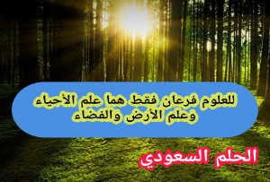 للعلوم فرعان فقط هما علم الأحياء وعلم الأرض والفضاء