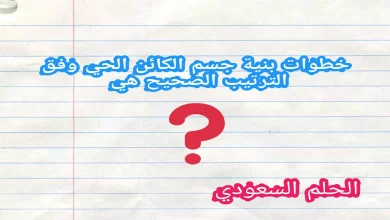 خطوات بنية جسم الكائن الحي وفق الترتيب الصحيح