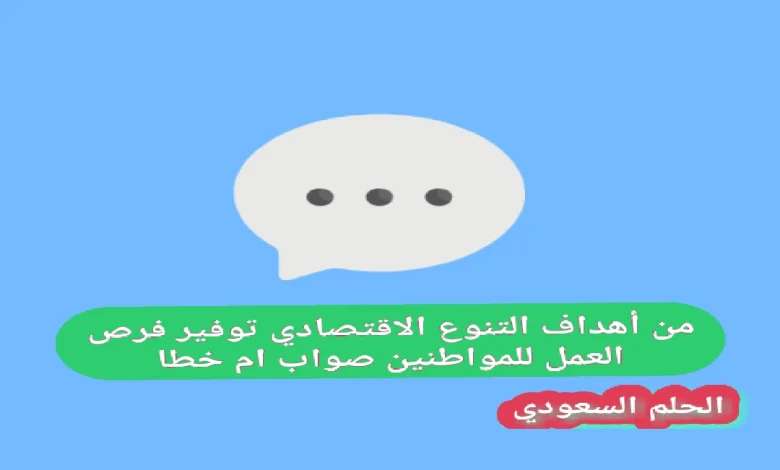 من أهداف التنوع الاقتصادي توفير فرص العمل للمواطنين صواب ام خطا