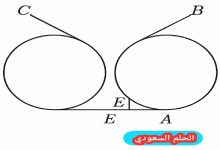 هل إذا رسم e c و eb مماسان لقطعتين نقديتين من فئة خمسين هللة و ea مماسًا مشتركًا بينهما