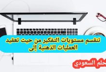تنقسم مستويات التفكير من حيث تعقيد العمليات الذهنية إلى