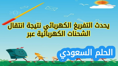يحدث التفريغ الكهربائي نتيجة انتقال الشحنات الكهربائية عبر
