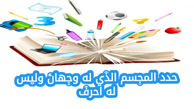 حدد المجسم الذي له وجهان وليس له أحرف