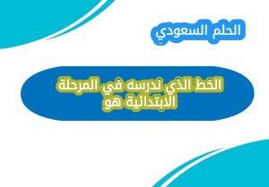 ما هو الخط الذي ندرسه في المرحلة الابتدائية