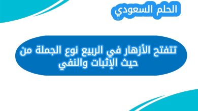 تتفتح الأزهار في الربيع نوع الجملة من حيث الإثبات والنفي