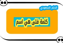 كلمة فتى هي اسم