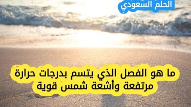 ما هو الفصل الذي يتسم بدرجات حرارة مرتفعة وأشعة شمس قوية