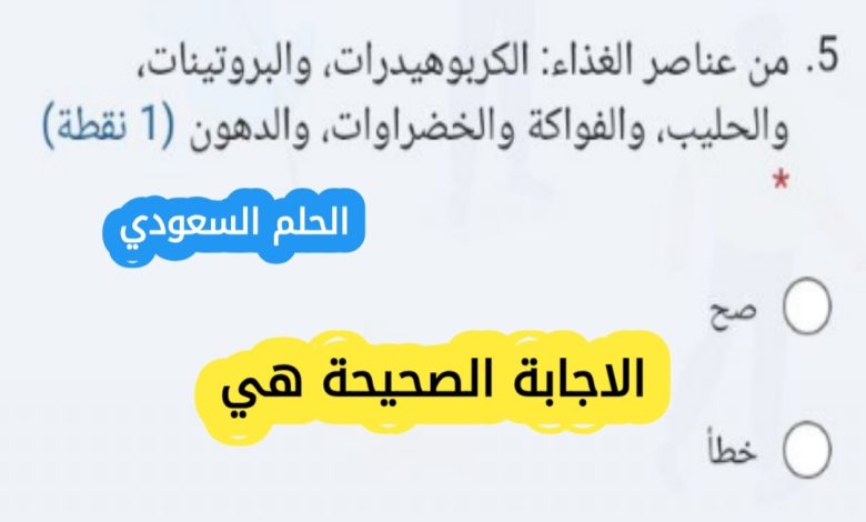 من عناصر الغذاء الكربوهيدرات والبروتينات والحليب والفواكة والخضراوات والدهون