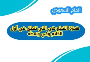 همزة القطع هي التي تنطق في أول الكلام وفي وسطه صواب خطا 