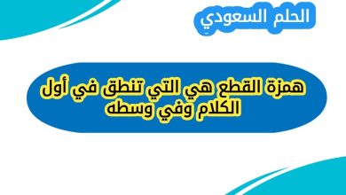 همزة القطع هي التي تنطق في أول الكلام وفي وسطه صواب خطا