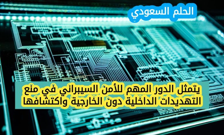 يتمثل الدور المهم للأمن السيبراني في منع التهديدات الداخلية دون الخارجية واكتشافها صواب ام خطأ