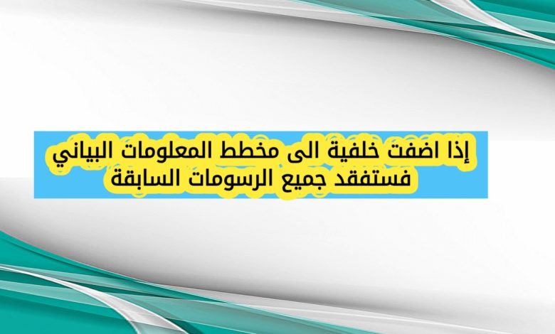 إذا اضفت خلفية الى مخطط المعلومات البياني فستفقد جميع الرسومات السابقة