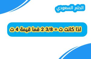 اذا كانت ت = 3/8 2 فما قيمة 4 ت