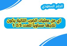 اي من عمليات الضرب التالية يكون نتاجها مساوياً للعدد 2/3 1