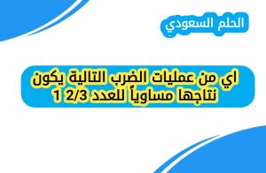 اي من عمليات الضرب التالية يكون نتاجها مساوياً للعدد 2/3 1