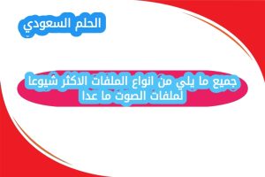 جميع ما يلي من انواع الملفات الاكثر شيوعا لملفات الصوت ما عدا
