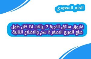 فاروق سائق الاجرة 7 ريالات اذا كان طول ضلع المربع الاصغر 2 سم والاضلاع التالية
