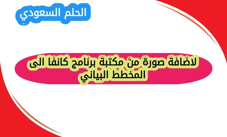 لاضافة صورة من مكتبة برنامج كانفا الى المخطط البياني