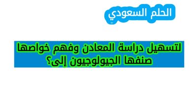 لتسهيل دراسة المعادن وفهم خواصها صنفها الجيولوجيون إلى؟
