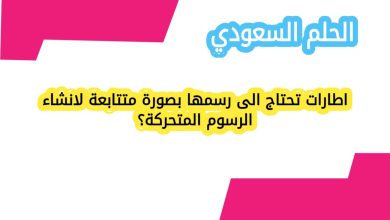 اطارات تحتاج الى رسمها بصورة متتابعة لانشاء الرسوم المتحركة؟