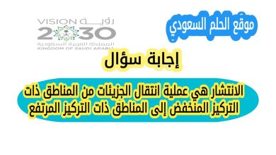 الانتشار هي عملية انتقال الجزيئات من المناطق ذات التركيز المنخفض إلى المناطق ذات التركيز المرتفع