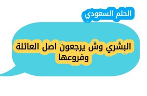 البشري وش يرجعون اصل العائلة وفروعها