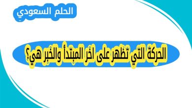 الحركة التي تظهر على اخر المبتدأ والخبر هي