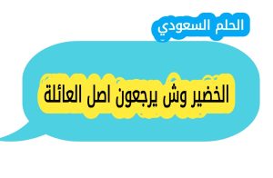 الخضير وش يرجعون اصل العائلة