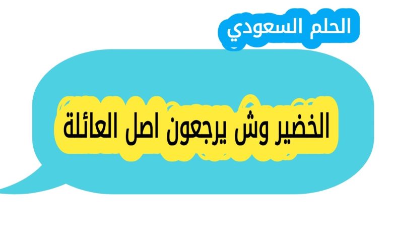 الخضير وش يرجعون اصل العائلة