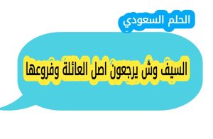 السيف وش يرجعون اصل العائلة وفروعها