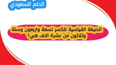 الصيغة القياسية للكسر تسعة واربعون وستة وثلاثون من عشرة الاف هي؟