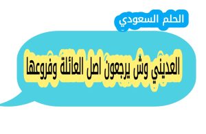العديني وش يرجعون اصل العائلة وفروعها