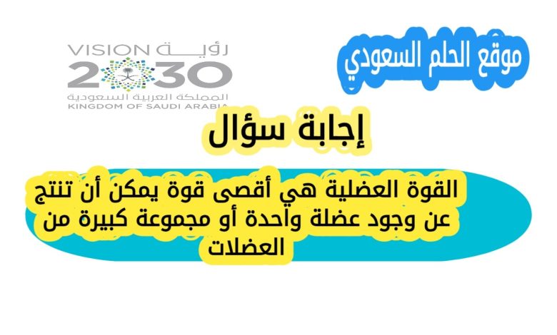 القوة العضلية هي أقصى قوة يمكن أن تنتج عن وجود عضلة واحدة أو مجموعة كبيرة من العضلات