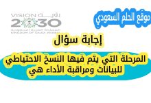 المرحلة التي يتم فيها النسخ الاحتياطي للبيانات ومراقبة الأداء هي