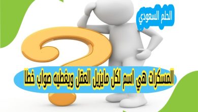 المسكرات هي اسم لكل مايزيل العقل ويغطيه صواب خطأ