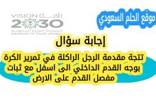 تتجة مقدمة الرجل الراكلة في تمرير الكرة بوجه القدم الداخلي الى اسفل مع ثبات مفصل القدم على الارض