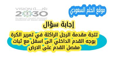 تتجة مقدمة الرجل الراكلة في تمرير الكرة بوجه القدم الداخلي الى اسفل مع ثبات مفصل القدم على الارض