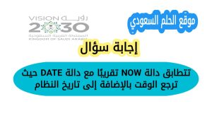 تتطابق دالة NOW تقريبًا مع دالة DATE حيث ترجع الوقت بالإضافة إلى تاريخ النظام