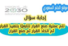 تتم عملية صنع القرار تتابعيًا بتنفيذ القرار ثم اتخاذ القرار ثم صنع القرار