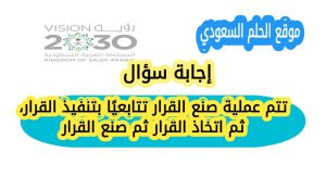 تتم عملية صنع القرار تتابعيًا بتنفيذ القرار ثم اتخاذ القرار ثم صنع القرار
