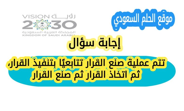 تتم عملية صنع القرار تتابعيًا بتنفيذ القرار ثم اتخاذ القرار ثم صنع القرار