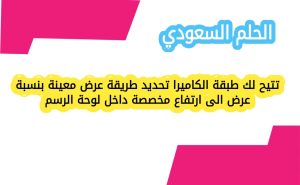 تتيح لك طبقة الكاميرا تحديد طريقة عرض معينة بنسبة عرض الى ارتفاع مخصصة داخل لوحة الرسم