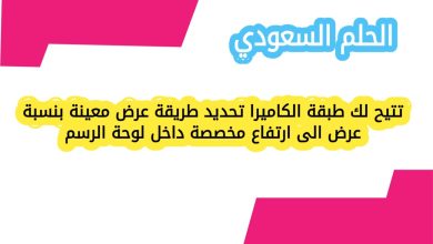 تتيح لك طبقة الكاميرا تحديد طريقة عرض معينة بنسبة عرض الى ارتفاع مخصصة داخل لوحة الرسم