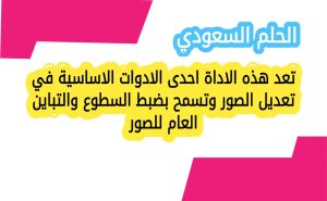 تعد هذه الاداة احدى الادوات الاساسية في تعديل الصور وتسمح بضبط السطوع والتباين العام للصور