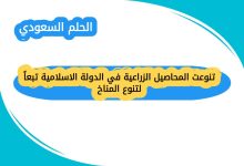 تنوعت المحاصيل الزراعية في الدولة الاسلامية تبعاً لتنوع المناخ