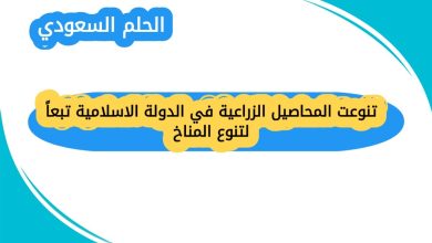 تنوعت المحاصيل الزراعية في الدولة الاسلامية تبعاً لتنوع المناخ